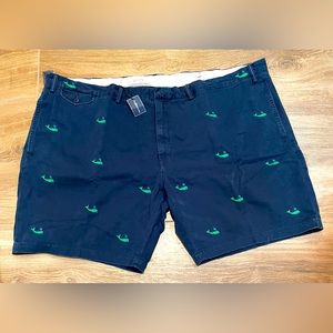 Polo Flat Front Shorts Size 56B Color Navy Blue with embroidered green wales